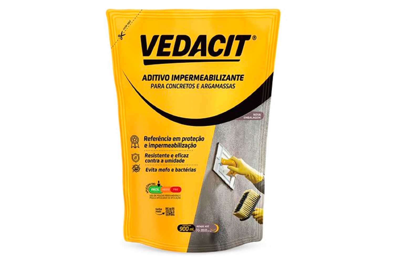 Aditivo Impermeabilizante Para Concretos E Argamassas 900ml Branco Vedacit Candc 6066