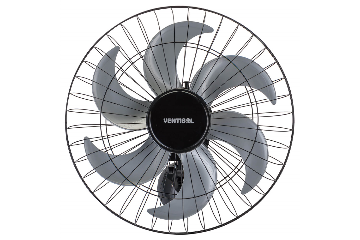 Ventilador De Parede W Bivolt Steel Cm Preto E Cinza Prata E