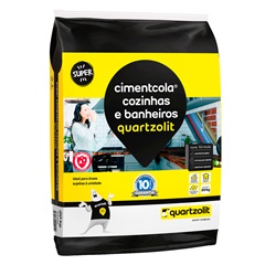 Argamassa Colante Cimentcola Cozinha E Banheiros Cinza 20kg - Quartzolit 