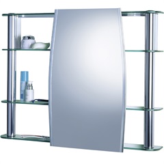 Armário para Banheiro de Sobrepor com Espelho Slip 80x61cm Cromado - Cris Metal