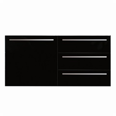 Balcão em Mdf com Prateleira E 3 Gavetas Fit 62x120cm Preto - Bumi Móveis