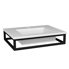 Bancada para Banheiro com Cuba Iron 60x45cm Branco Fosco - Venturi