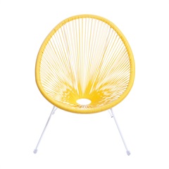 Cadeira Acapulco Cordas em Pvc Amarelo 85cm - Ór Design