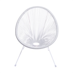 Cadeira Acapulco Cordas em Pvc Branca 85cm - Ór Design