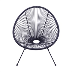 Cadeira Acapulco Cordas em Pvc Preto 85cm - Ór Design