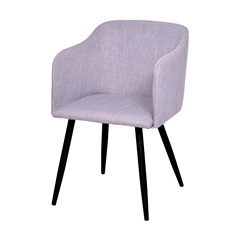 Cadeira Charla Linho Cinza E Preta com Braço 80cm - Ór Design
