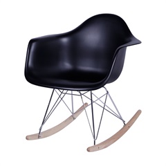 Cadeira Dkr Balanço com Braço Preto 69cm - Ór Design