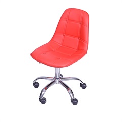 Cadeira Dkr Botone Vermelho E Base Rodízio 83cm - Ór Design