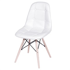 Cadeira Eames Botonê com Base em Madeira 43x44cm Branca - Ór Design