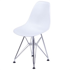 Cadeira Eames com Base de Metal Branca - Ór Design