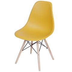 Cadeira Eames com Base em Madeira 46x46,5cm Açafrão - Ór Design