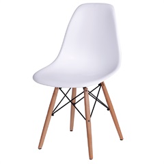 Cadeira Eames com Base em Madeira 46x46,5cm Branca - Ór Design