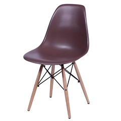 Cadeira Eames com Base em Madeira 46x46,5cm Café - Ór Design