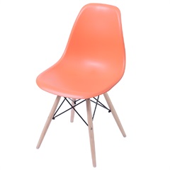 Cadeira Eames com Base em Madeira 46x46,5cm Laranja - Ór Design