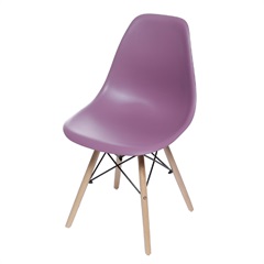 Cadeira Eames com Base em Madeira 46x46,5cm Roxa - Ór Design