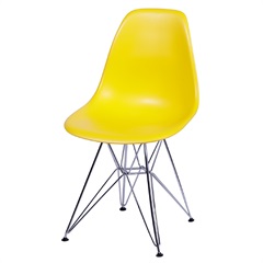 Cadeira Eames com Base em Metal 46x46,5cm Amarela - Ór Design