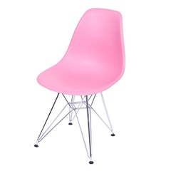 Cadeira Eames com Base em Metal 46x46,5cm Rosa - Ór Design