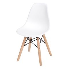 Cadeira Eames Infantil com Base em Madeira 33x31cm Branca - Ór Design