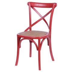Cadeira em Madeira Cross 48x55cm Vermelha - Ór Design