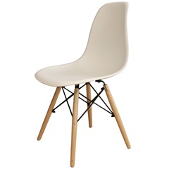 Cadeira em Polipropileno com Pés de Madeira 82x47cm Branca - Importado