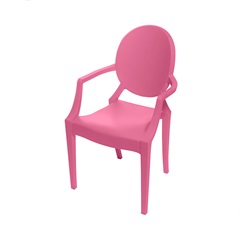 Cadeira Invisible Kids Pp Rosa com Braço 63cm - Ór Design