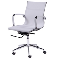 Cadeira para Escritório com Base Giratória Eames Tela 97x61cm Branca - Ór Design
