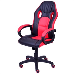 Cadeira para Escritório com Base Giratória Office Gamer 117x56cm Vermelha - Ór Design