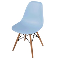 Cadeira Polipropileno com Pés de Madeira 82x47cm Azul