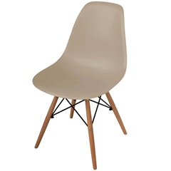 Cadeira Polipropileno com Pés de Madeira 82x47cm Cinza - Importado