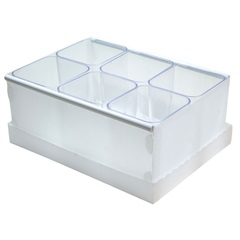 Caixa Organizadora com 6 Porta Objetos Protêa 10,2x24cm Cristal - Dello