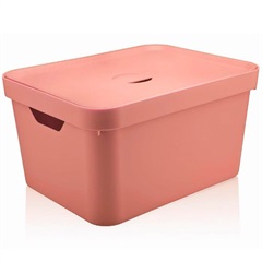 Caixa Organizadora com Tampa Cube 18 Litros Rosa Quartz - Martiplast