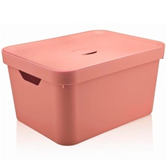Caixa Organizadora com Tampa Cube 32 Litros Rosa Quartz - Martiplast