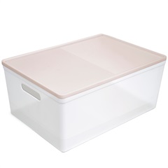 Caixa Organizadora Grande com Tampa Soul Cristal E Rosa 30x30cm - Dello