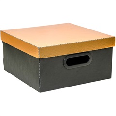 Caixa Organizadora Metalizada Comtampa Dourada 15x29cm - Dello