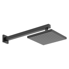 Chuveiro com Braço de Parede Redondo Basic 150mm Preto Matte - Celite 