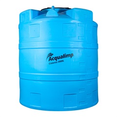 Cisterna para Água da Chuva 3.000 Litro com Kit Azul Claro - Acqualimp