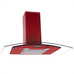Coifa de Parede com Vidro Curvo Slim 90cm 220v Vermelha