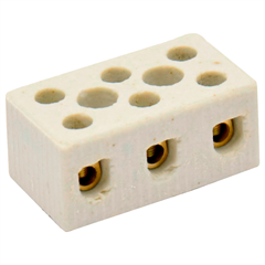 Conector de Porcelana Tri 10mm 1peça Branco - Metropac