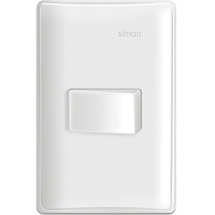 Conjunto 1 Interruptor Horizontal Simples 10a 250v Simon 19 Branco - Simon