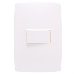 Conjunto 1 Interruptor Simples S30 10a 250v com Placa 4x2 Branco - Simon