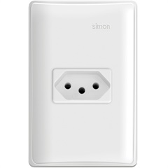 Conjunto 1 Tomada 2 Polos + Terra 20a 250v Simon 19 Branco - Simon