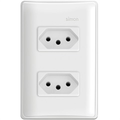 Conjunto 2 Tomadas 2 Polos + Terra Separadas 10a 250v Simon 19 Branco - Simon