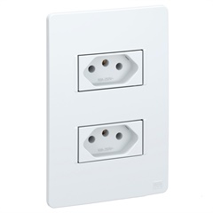 Conjunto de 2 Tomadas 2p+T 10a 250v com Placa 4x2 Essata Branco - WEG