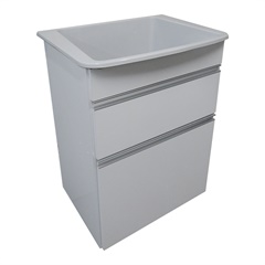 Conjunto Gabinete com Tanque para Lavanderia Viena 72x55cm Branco - Corso