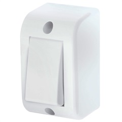 Conjunto Interruptor Simples de Sobrepor16a 250v Retangular Branco - Fame