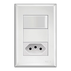 Conjunto Interruptor Simples E 1 Tomada (2p+T)10a/250v Branco - Fame
