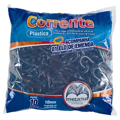 Corrente Plástica 8mm com 10 Metros Cinza