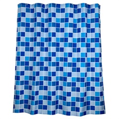 Cortina para Box de Banheiro Ladrilhos 180x180cm Azul - Casanova