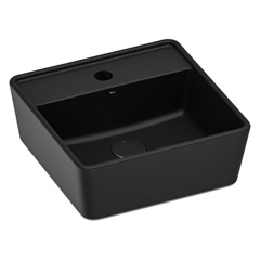 Cuba de Apoio Quadrada Com Mesa Louça Optica 35x35 Matte Black