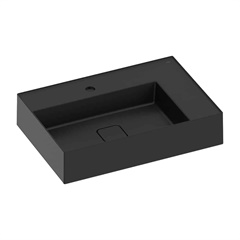 Cuba de Apoio Retangular Com Mesa Louça Platinum 62x42,5 Matte Black